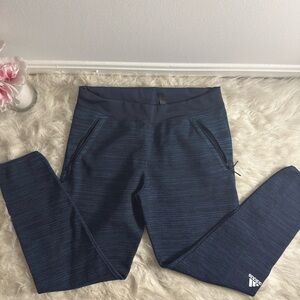 ADIDAS Navy blue ribbed sweat pants w/inside pockets. Size:L. Excellent. NWOT